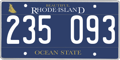 RI license plate 235093
