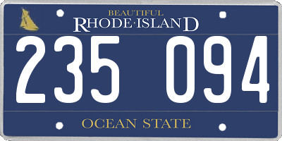 RI license plate 235094