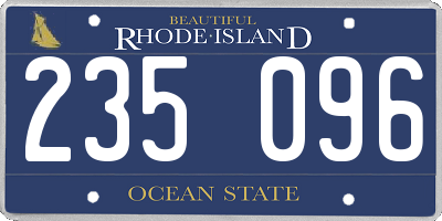 RI license plate 235096