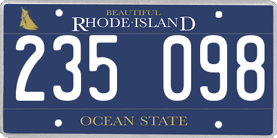RI license plate 235098