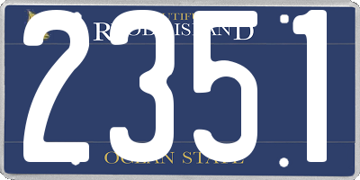 RI license plate 2351