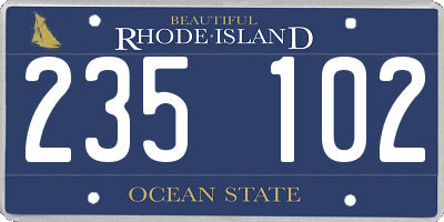 RI license plate 235102