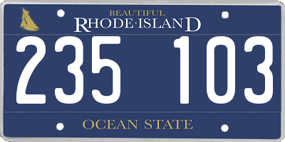 RI license plate 235103