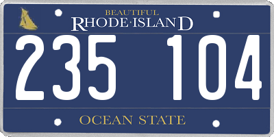 RI license plate 235104