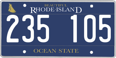 RI license plate 235105