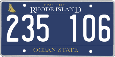 RI license plate 235106