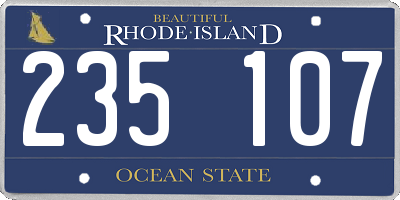 RI license plate 235107