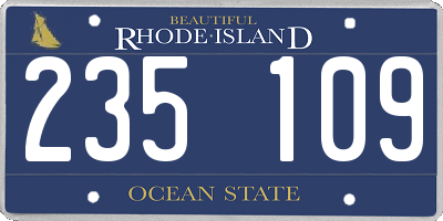 RI license plate 235109