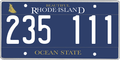 RI license plate 235111
