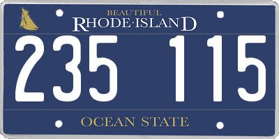 RI license plate 235115