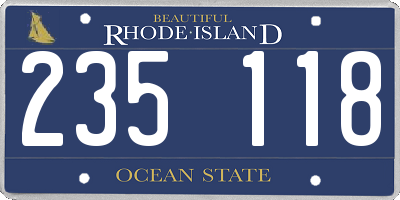 RI license plate 235118
