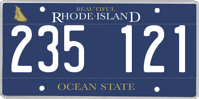 RI license plate 235121