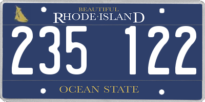 RI license plate 235122