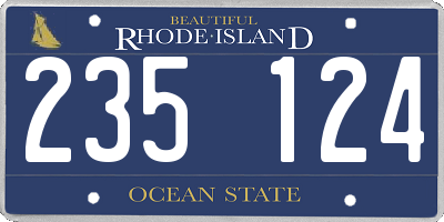 RI license plate 235124