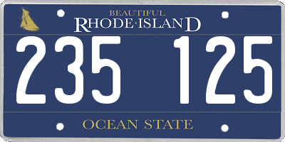 RI license plate 235125