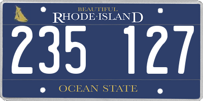 RI license plate 235127