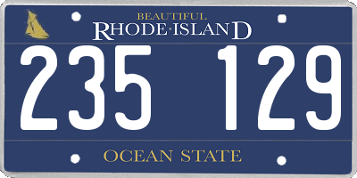 RI license plate 235129