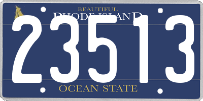RI license plate 23513
