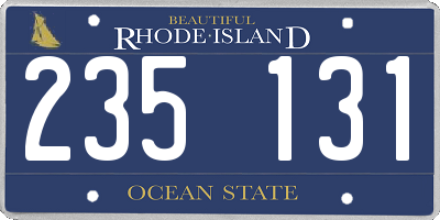 RI license plate 235131
