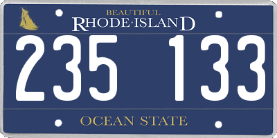 RI license plate 235133