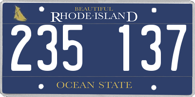 RI license plate 235137