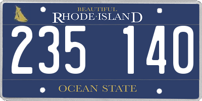 RI license plate 235140
