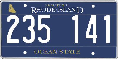 RI license plate 235141