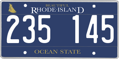 RI license plate 235145