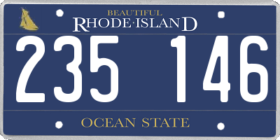 RI license plate 235146