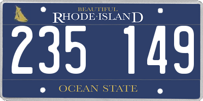 RI license plate 235149