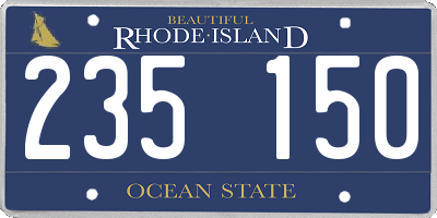 RI license plate 235150