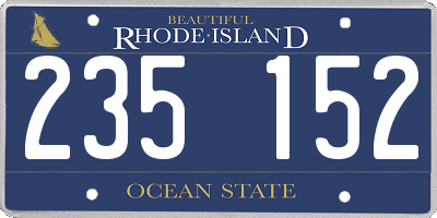 RI license plate 235152