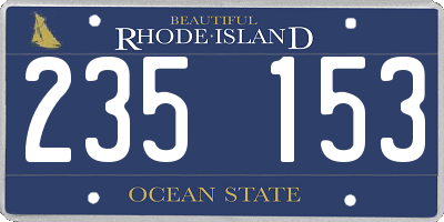 RI license plate 235153
