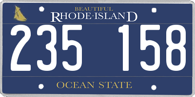 RI license plate 235158