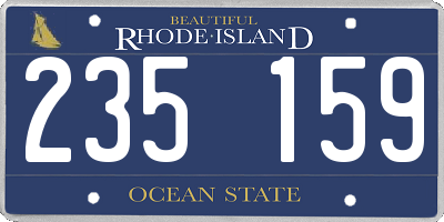 RI license plate 235159
