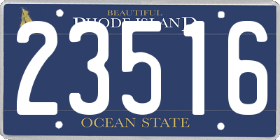 RI license plate 23516