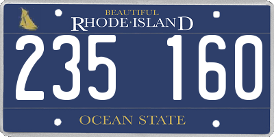 RI license plate 235160