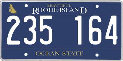 RI license plate 235164