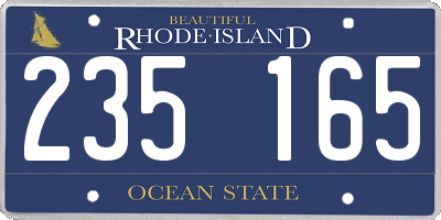 RI license plate 235165