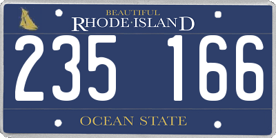 RI license plate 235166