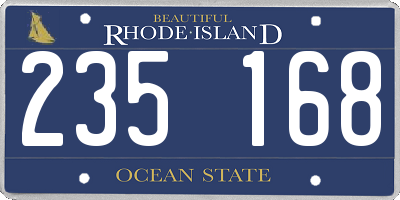 RI license plate 235168