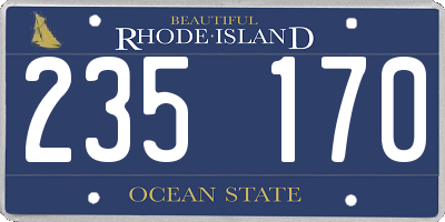RI license plate 235170