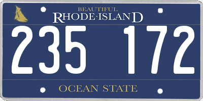 RI license plate 235172