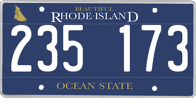 RI license plate 235173