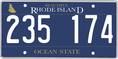 RI license plate 235174