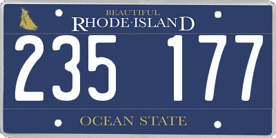 RI license plate 235177