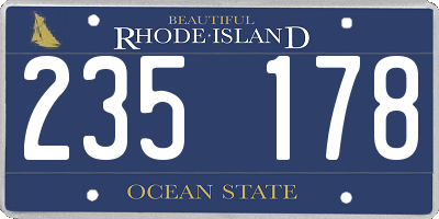 RI license plate 235178