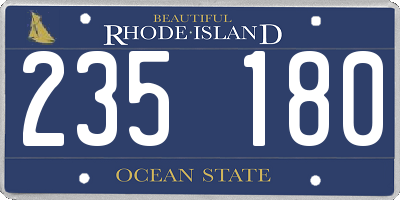 RI license plate 235180
