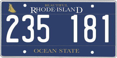 RI license plate 235181