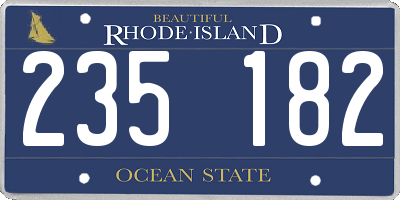 RI license plate 235182